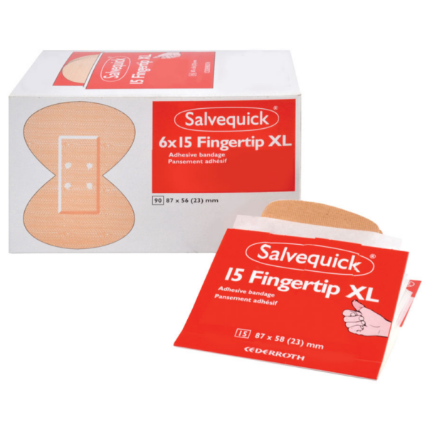 Salvequick Fabric Bandage Fingertip Large Refills (6 x 15/Pack)