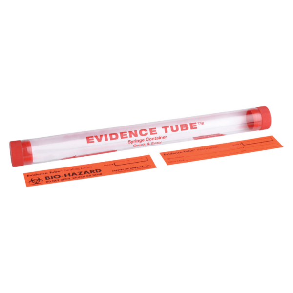 14368 Sharps Biohazard Evidence Tube Syringe Container - 1.9 x 20.3 cm