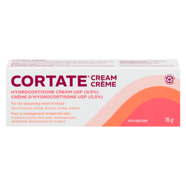 14345 - Cortate Hydrocortisone Cream 0.5% - 15 g - Front-Angled 14345 - Cortate Hydrocortisone Cream 0.5% - 15 g - Front-Angled