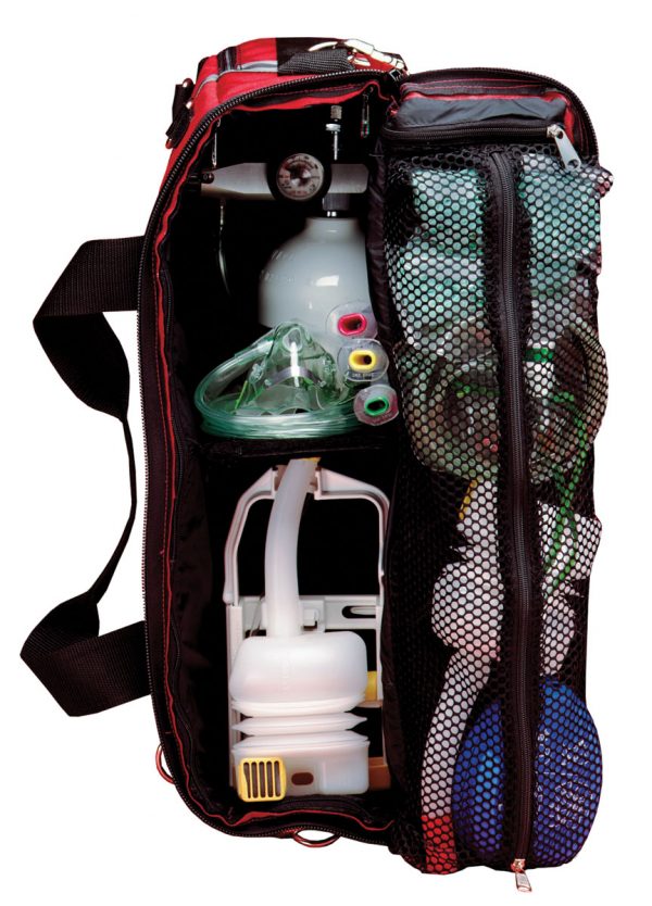 Cordura Trauma Bag for Oxygen Cylinder & Suction Unit (Open)