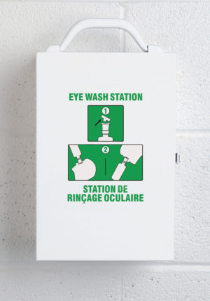 Metal Eye Wash Station w/1 Empty Eye Wash Bottle