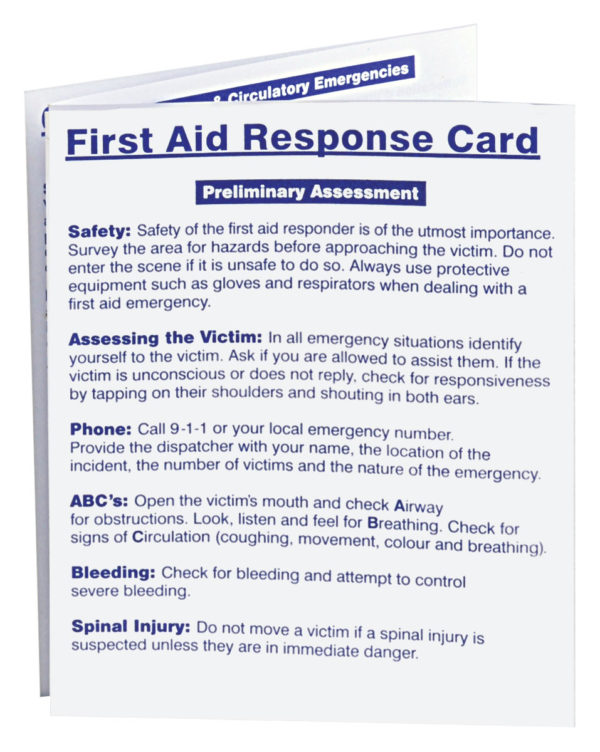 First Aid Response Card (English/French)