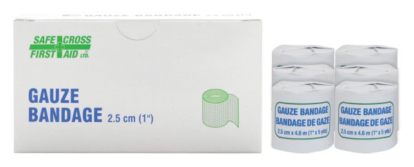 Gauze Bandage Roll - 2.5cm x 4.6m (6/Unit)