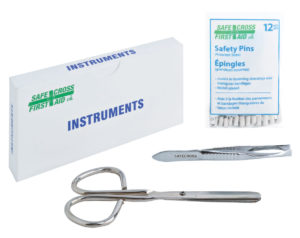 Instruments Kit w/Scissors, Splinter Forceps & Safety Pins