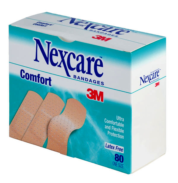 Nexcare Comfort Bandages - 1.9 x 7.6cm (80/Box)
