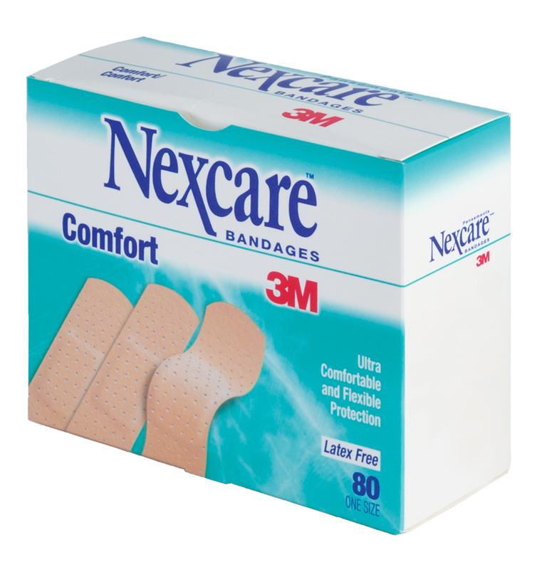 Nexcare Comfort Bandages - 1.9 x 7.6cm (80/Box)