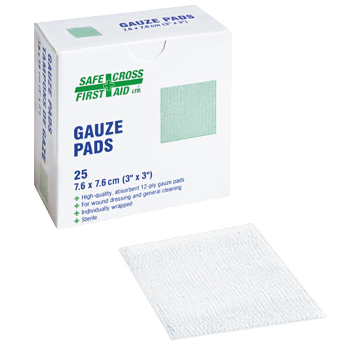 Gauze Pads - Sterile - 7.6 x 7.6cm (25/Box)