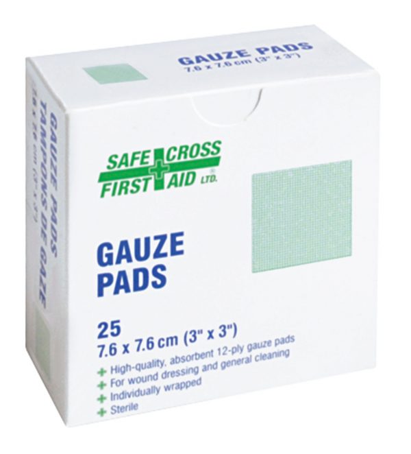 Gauze Pads - Sterile - 7.6 x 7.6cm (25/Box)