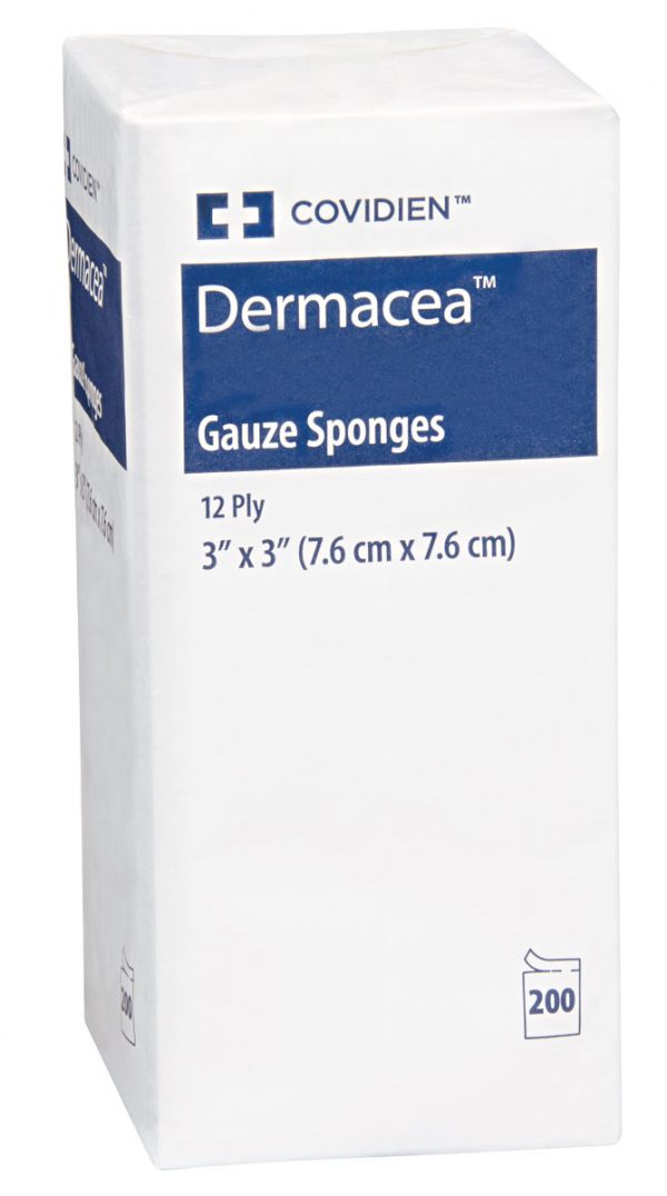 Gauze Sponges - 12-Ply - 7.6 x 7.6cm (200/Pack)
