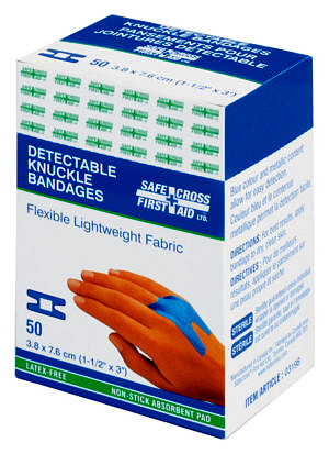Fabric Detectable Bandages - Knuckle - 3.8 x 7.6cm