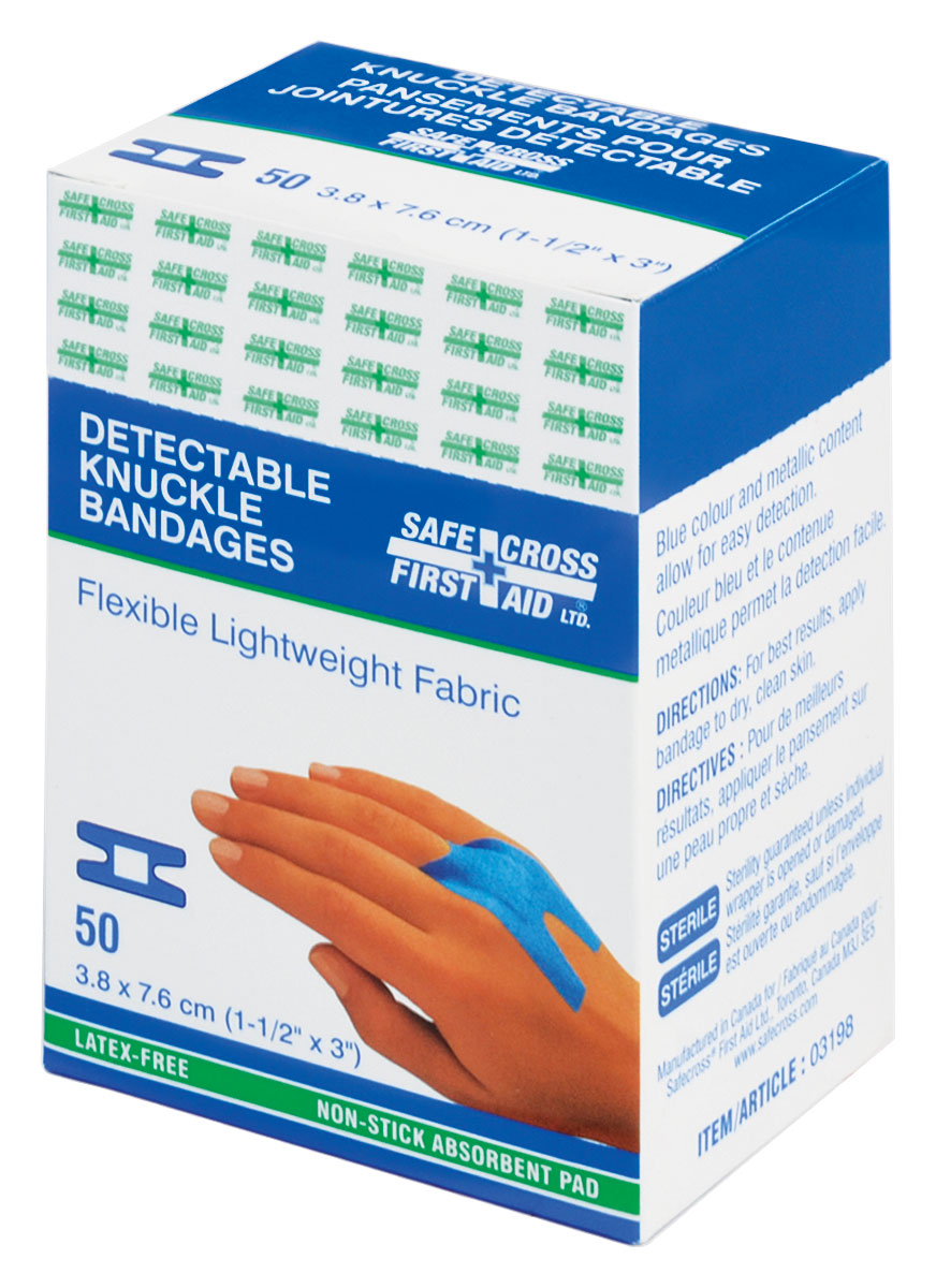 Fabric Detectable Bandages Knuckle 3.8 x 7.6 cm