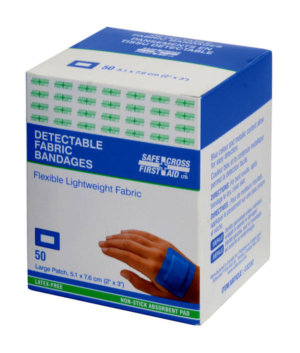 Fabric Detectable Bandages - Large Patch - 5.1 x 7.6cm