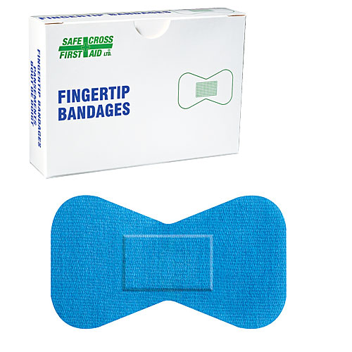 Fabric Detectable Bandages - Fingertip - 4.4 x 7.6cm (12/Unit Box)