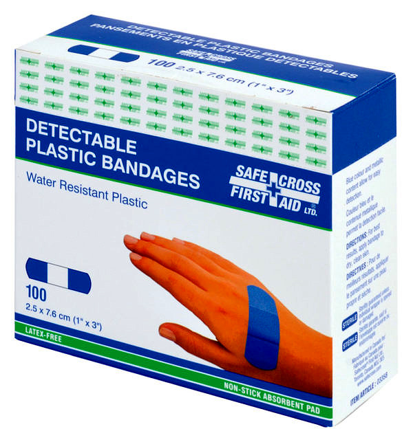 Plastic Detectable Bandages - 2.5 x 7.6cm