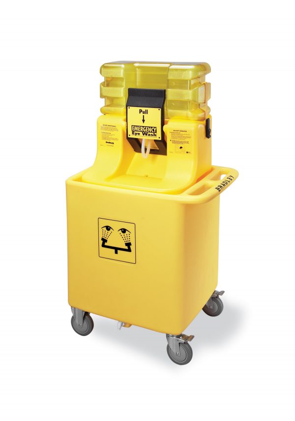 Bradley Waste Cart with Gravity-Fed Eye Wash Station
