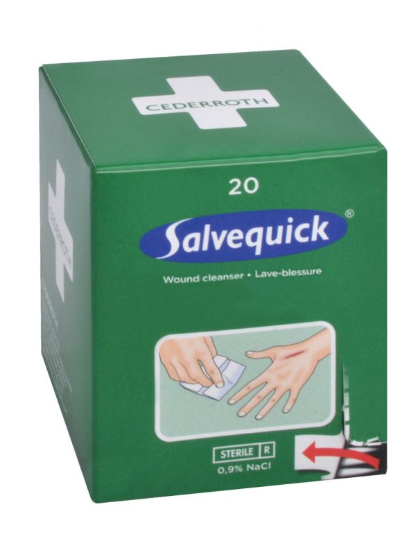 Salvequick Wound Cleanser Refill for First Aid Station (20/Box)