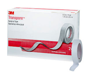 Transpore Surgical Plastic Tape - 1.27cm x 9.1m (24 Rolls/Box)