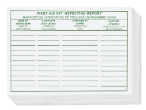 First Aid Inspection Report Cards (25/Pack)