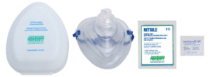 CPR Face Mask w/One-Way Valve, Gloves & Antimicrobial Wipe in Plastic Case