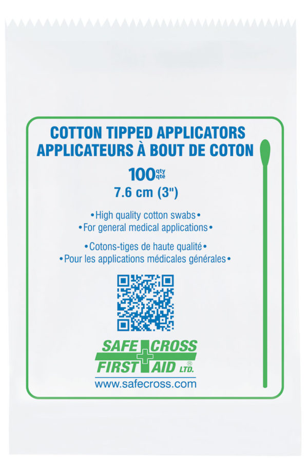 Cotton Tipped Applicators - Single-End - 7.6cm (100/Pack)