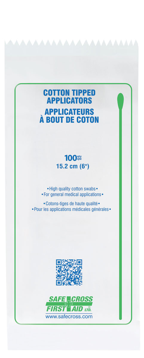 Cotton Tipped Applicators - Single-End - 15.2cm (100/Pack)