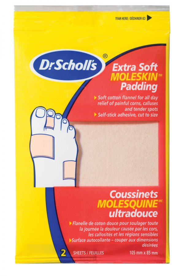 Dr. Scholl's Moleskin Padding - 8.5 x 10.5cm (2 Sheets/Pack)