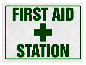"FIRST AID STATION" Sign