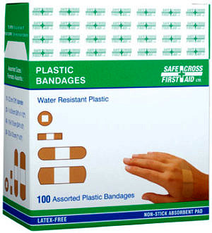 Plastic Bandages - Assorted Sizes (100/Box)