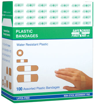 Plastic Bandages - Assorted Sizes (100/Box)