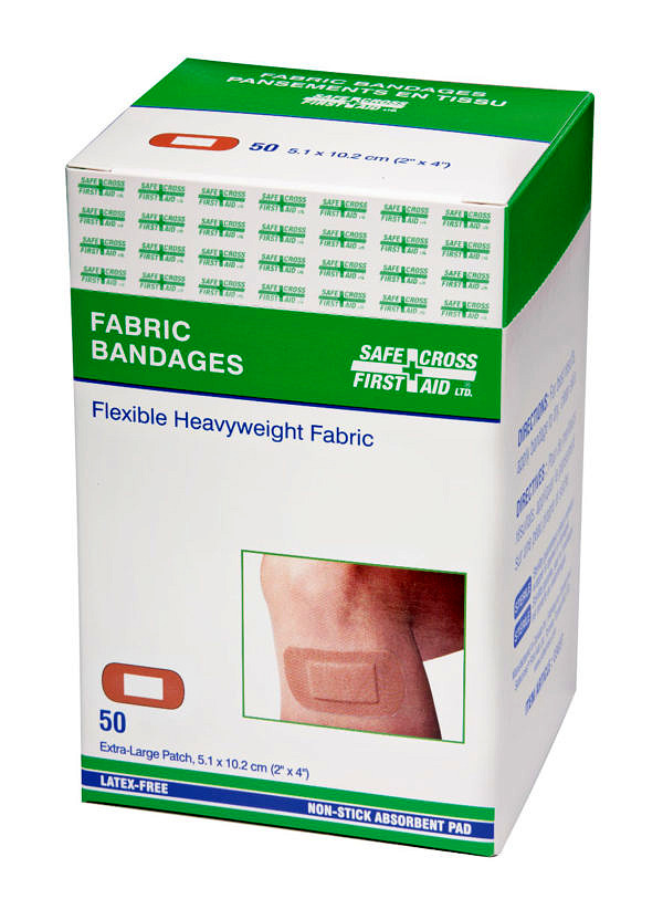 Fabric Bandages - Extra-Large Patch -  5.1 x 10.2cm (50/Box)