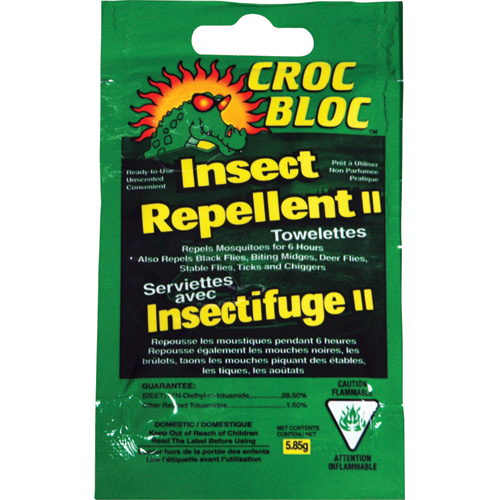 Croc Bloc Insect Repellent Towelette - 28.5% Deet