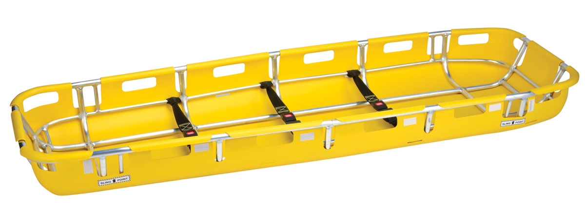 Basket Litter Stretcher w Aluminum Frame Plastic Shell Restraint Straps