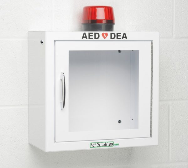 AED - Cabinet - Surface - White w/Alarm & Strobe - 34.3 x 33 x 12.7 cm (13-1/2" x 13" x 5")