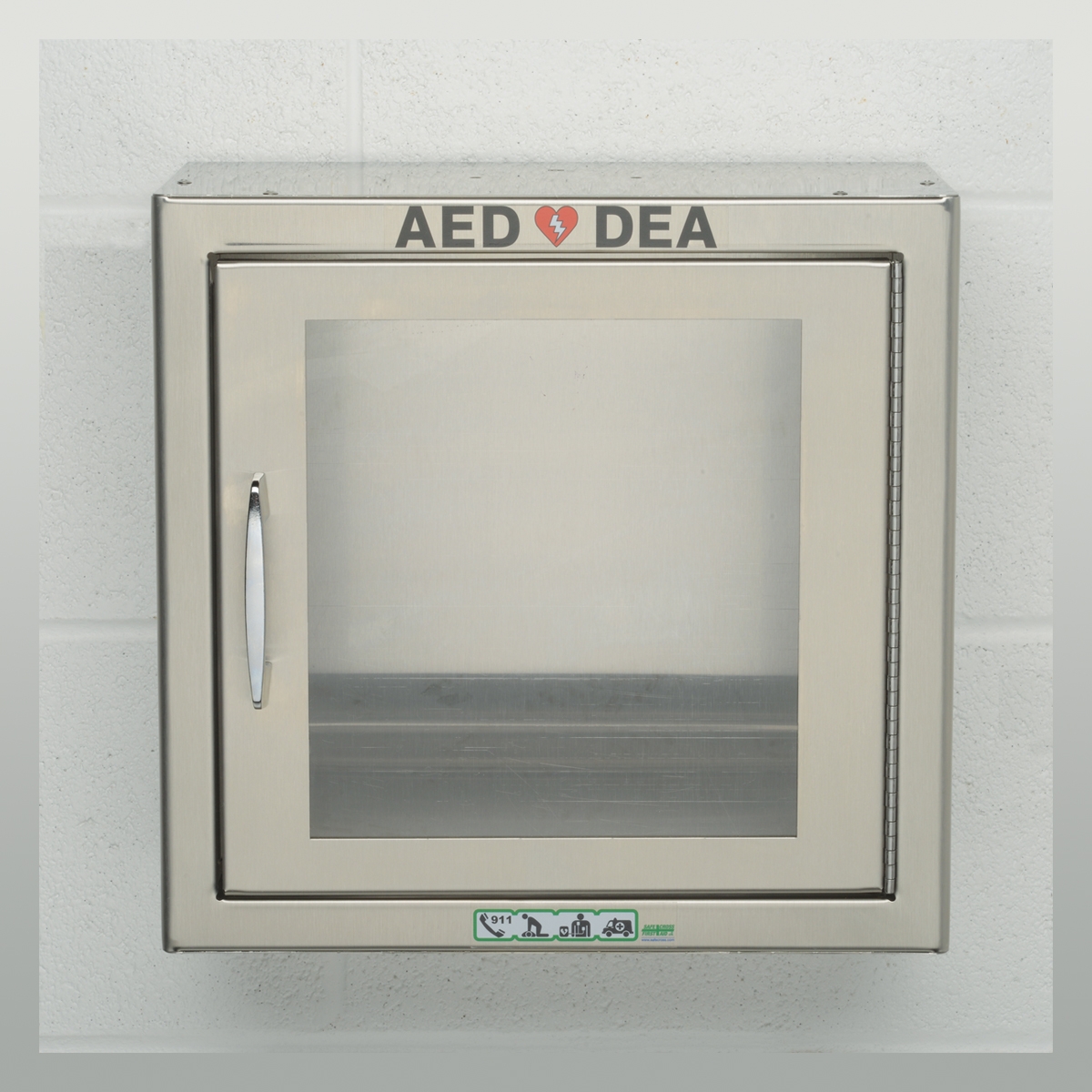 Surface Aed Cabinet Stainless Steel 44 5 X 44 5 X 17 8 Cm