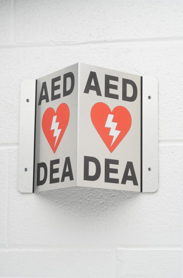 AED Wall Sign 3D - Aluminum (English/French)