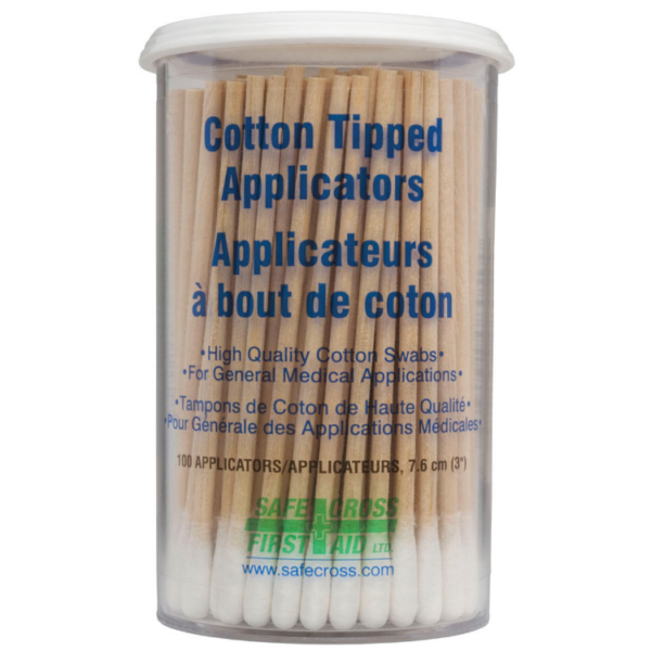 Cotton Tipped Applicators - Single-End - 7.6 cm (100/Clear Plastic Vial)