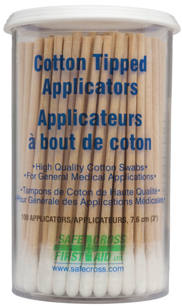 Cotton Tipped Applicators - Single-End - 7.6 cm (100/Clear Plastic Vial)