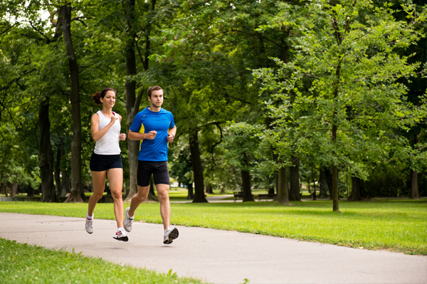 Couple running