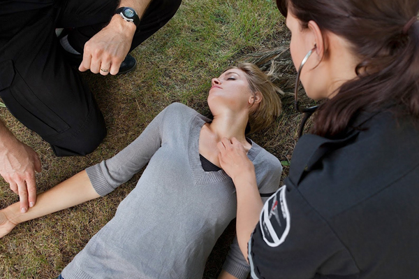 Girl lying on ground 