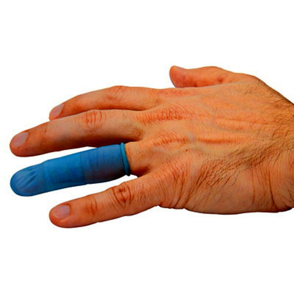 Blue Latex Finger Cots - Powder-Free (100/Box)