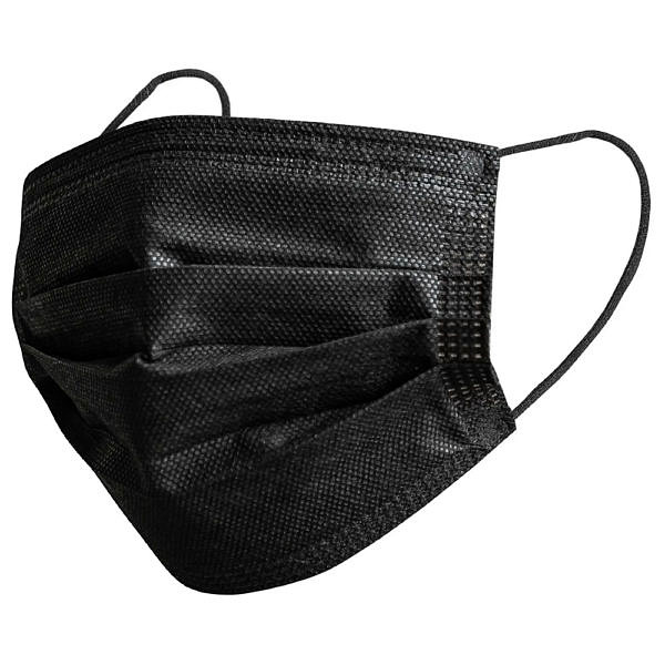 3-Ply Earloop Face Mask - ASTM Level 2 - Black (50/Box)